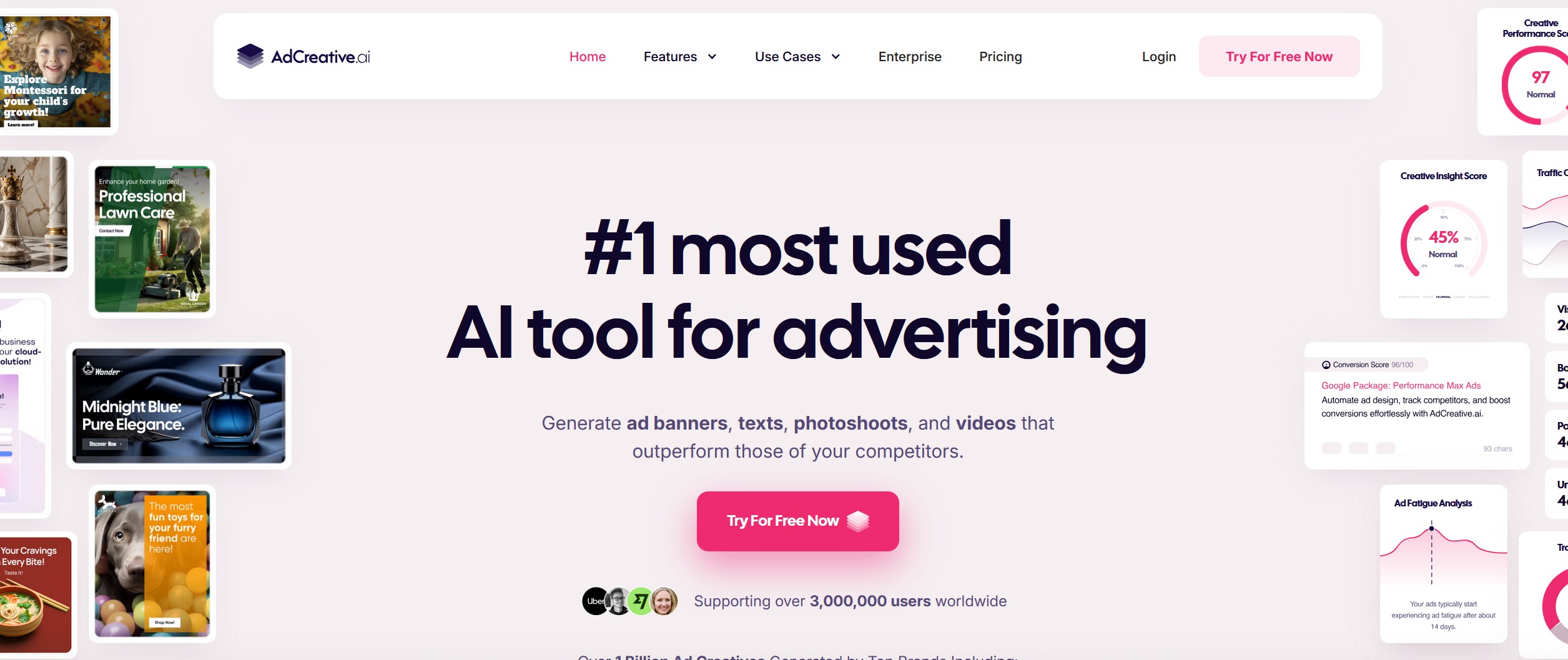 AdCreative screenshot - AI tool for advertising