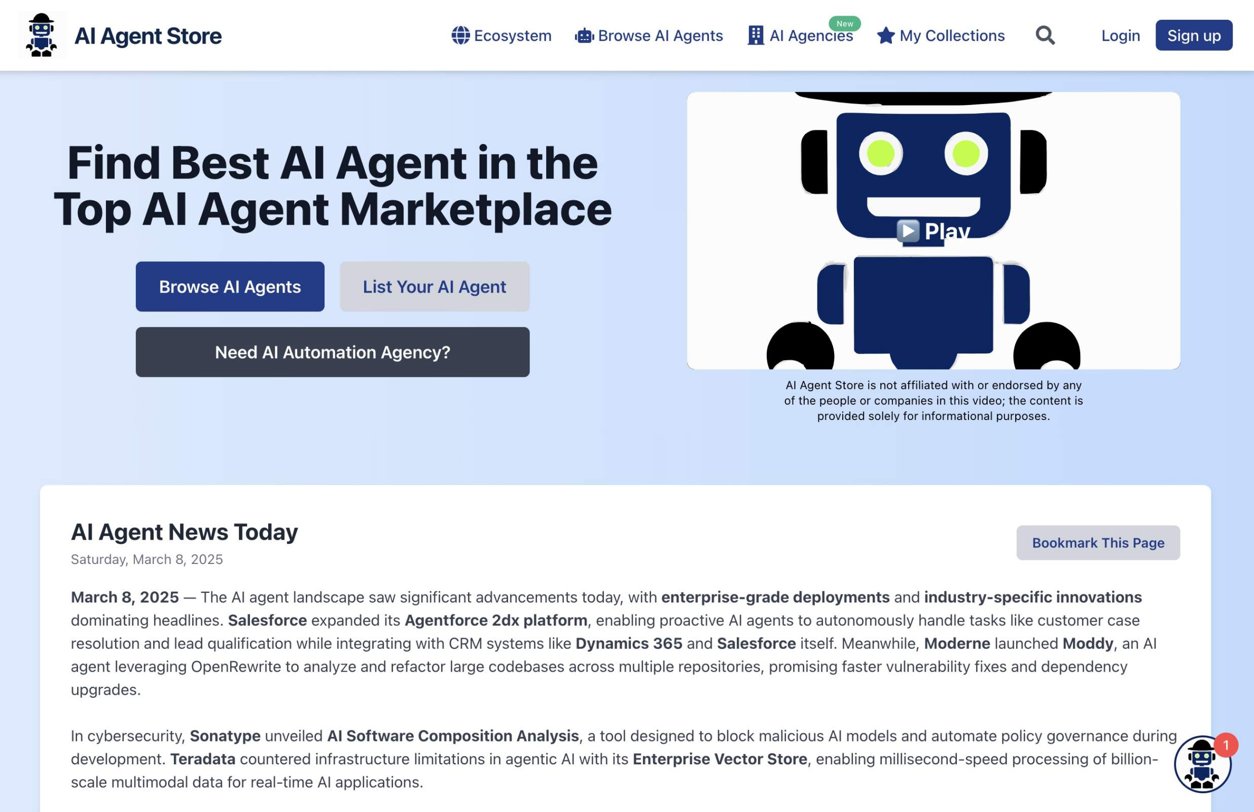 AI Agent Store screenshot - AI Agents Marketplace - Find & Deploy Specialized AI Solutions