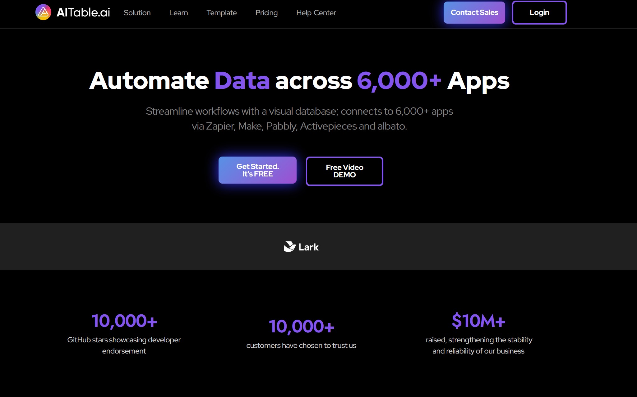 AITable.ai screenshot - Automate Data Across 6,000+ Apps