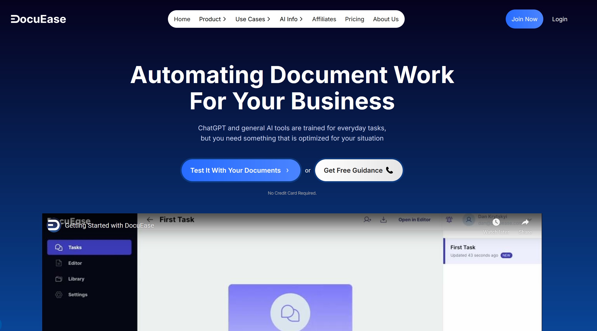 DocuEase screenshot - Supercharge Your Legal Work Using AI