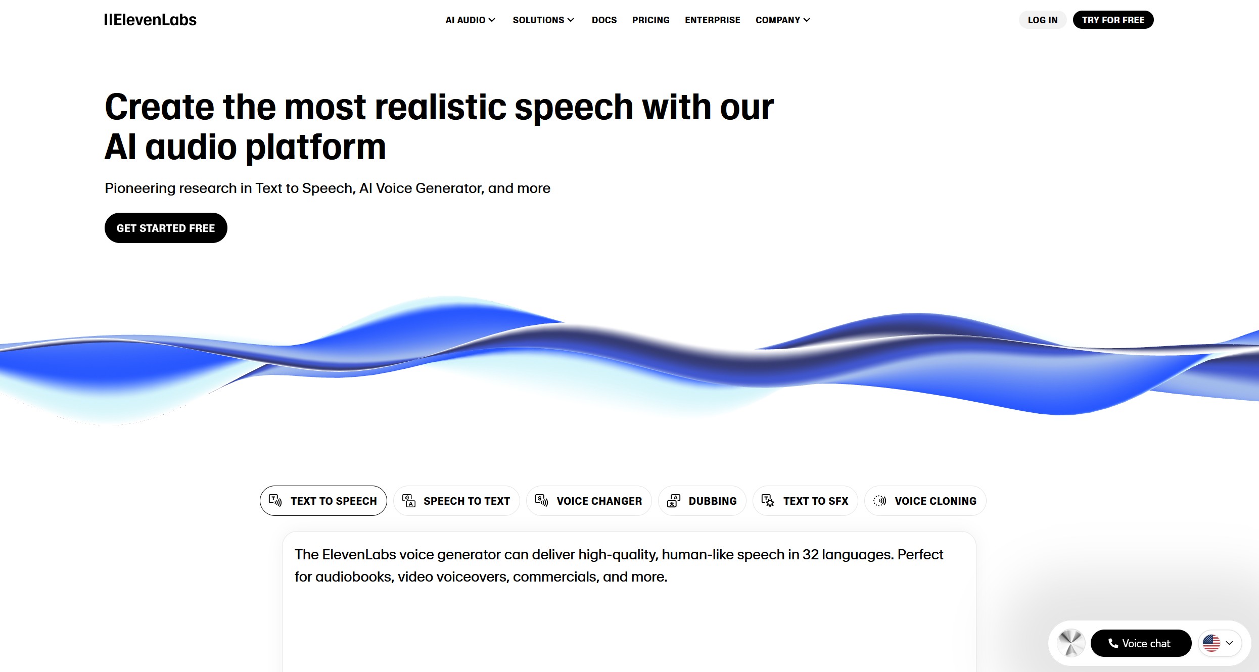 ElevenLabs screenshot - AI Voice Generator and Text to Speech