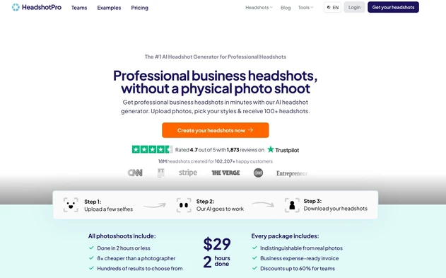 HeadshotPro screenshot