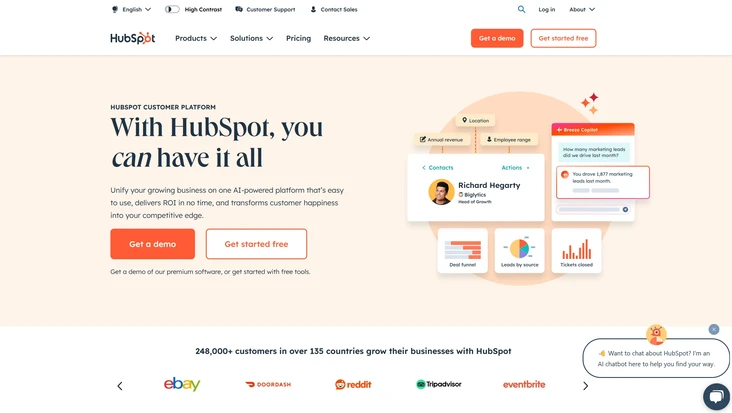 HubSpot screenshot