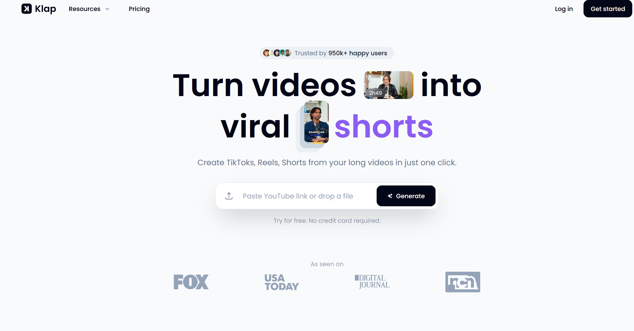 Klap screenshot - Turn Videos Into Viral Shorts