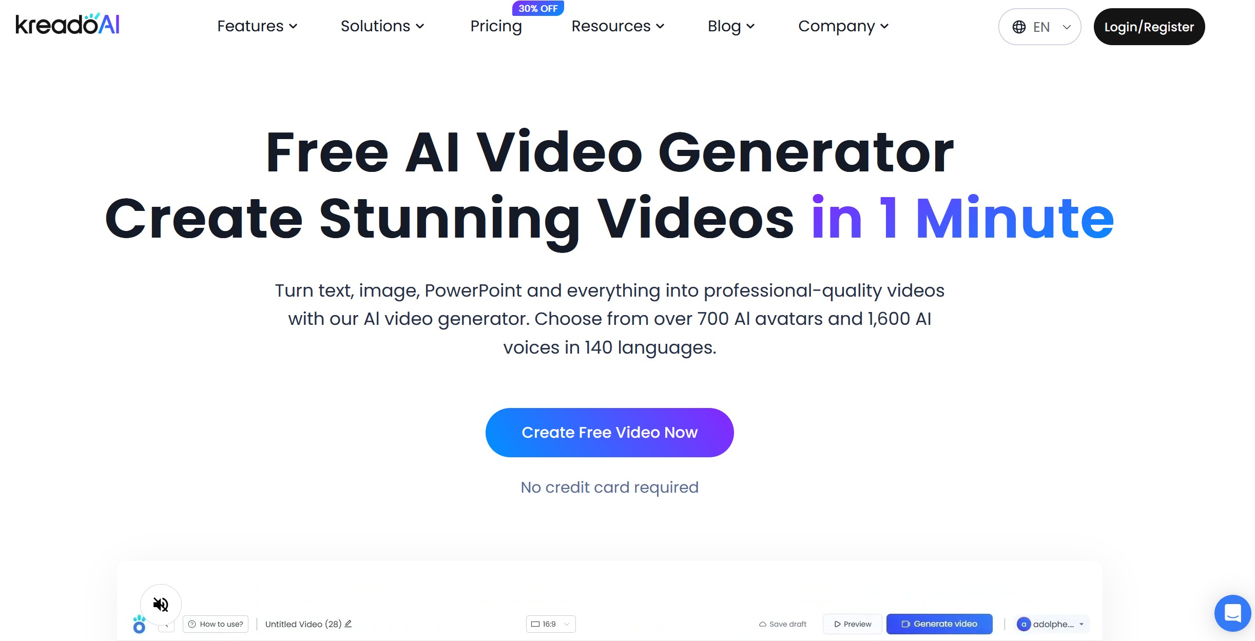 KreadoAI screenshot - AI Video and Voice Generator