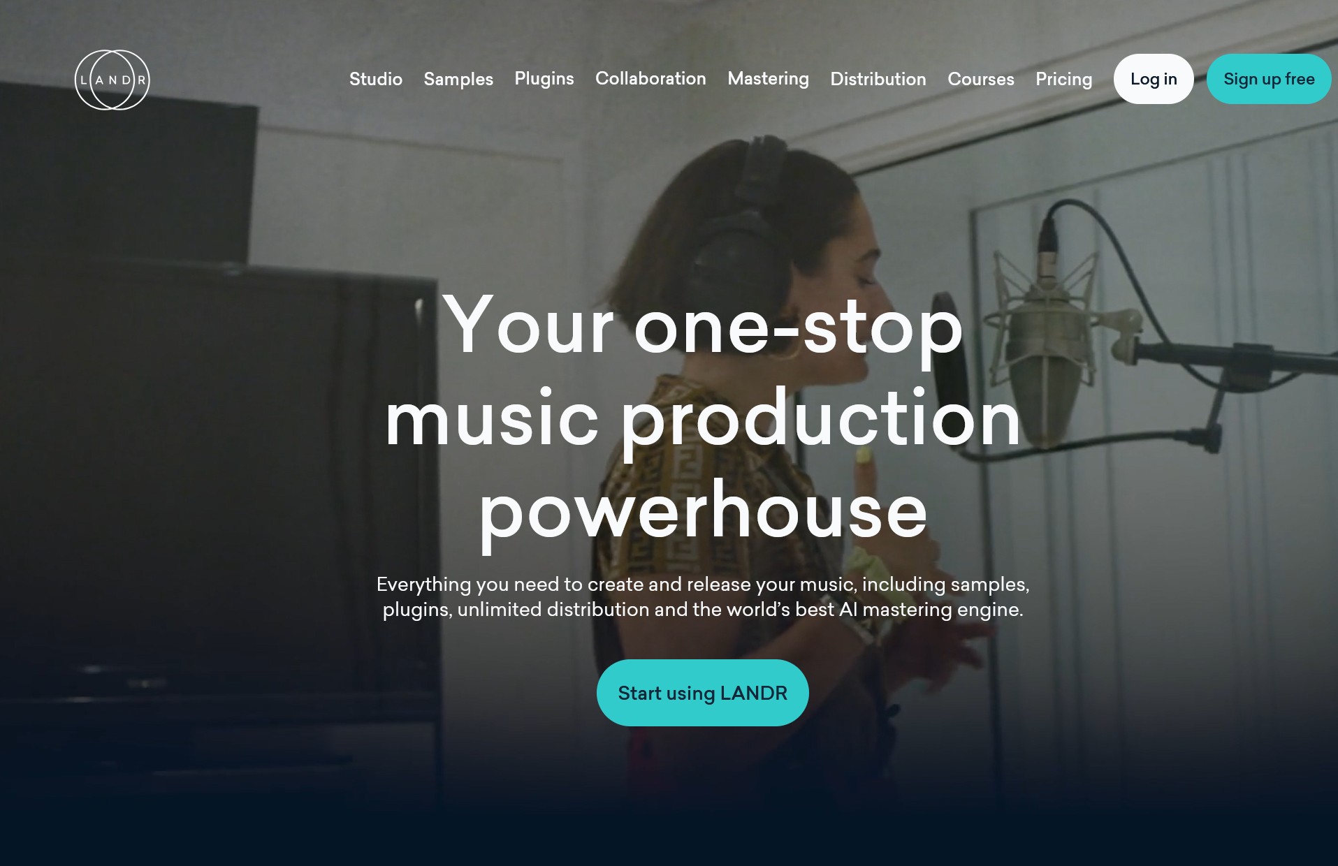 Landr screenshot - Music Production Software For Creators