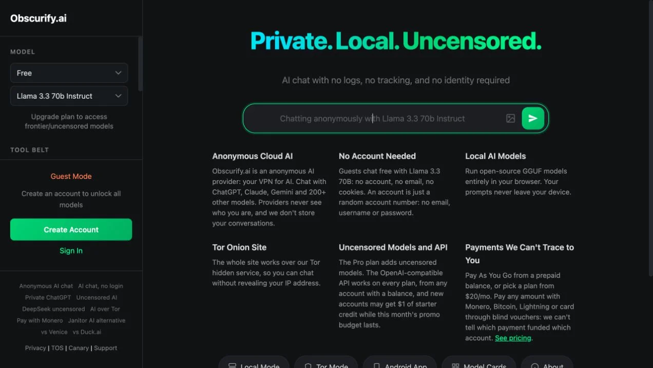 Obscurify.ai screenshot