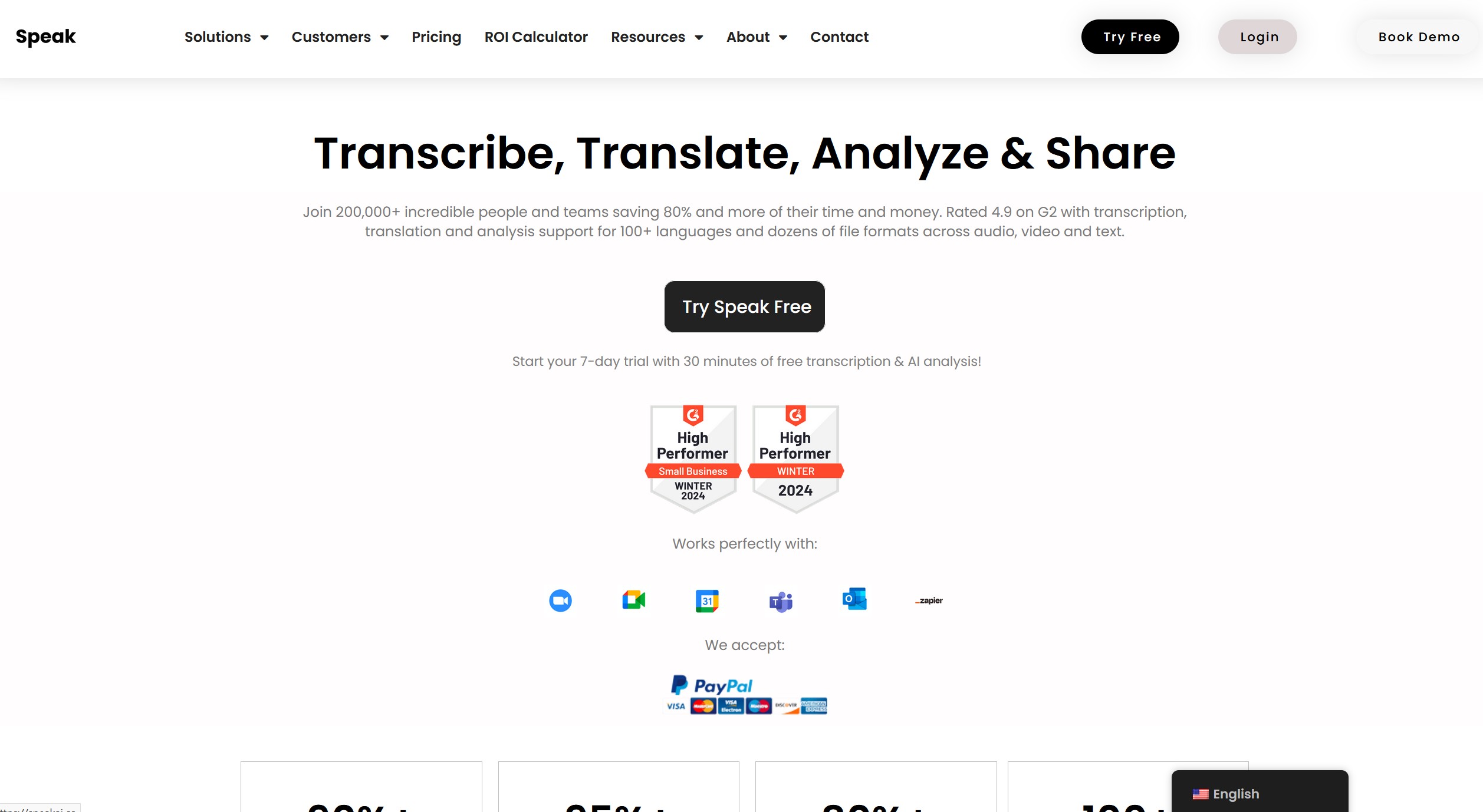 Speak Ai screenshot - Transcription, Research, Data Analysis and NLP software