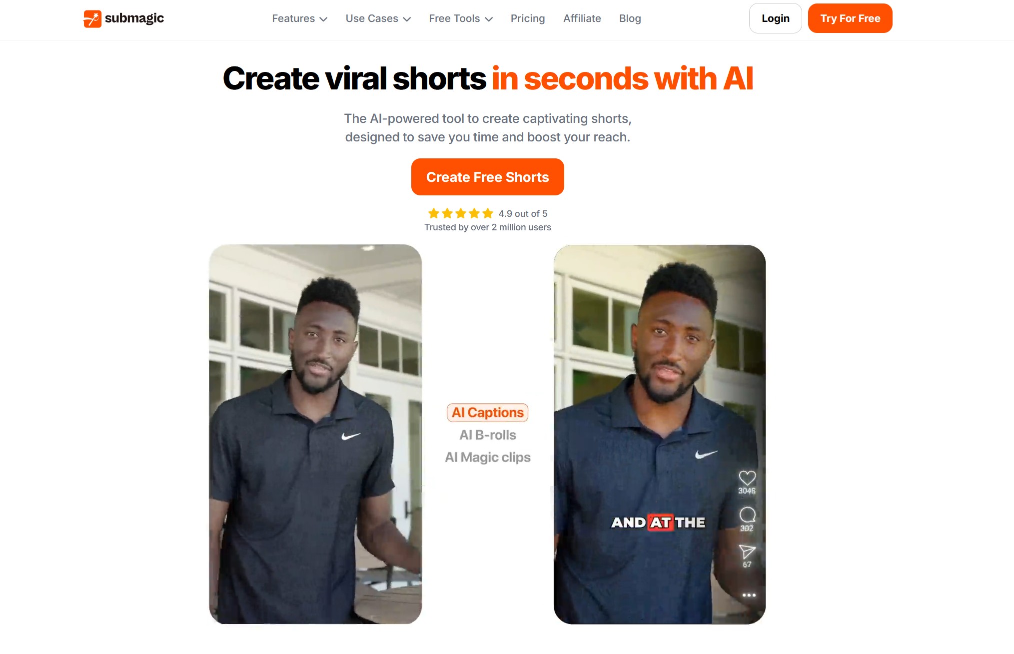 Submagic screenshot - Create Viral Shorts in Seconds with AI