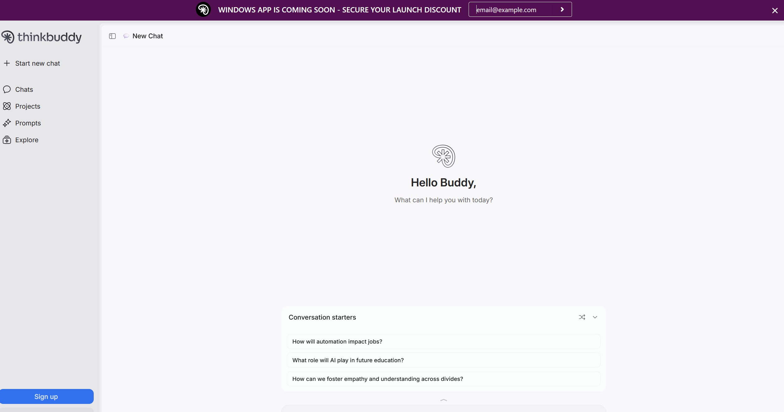 Thinkbuddy screenshot - Native ChatGPT for MacOS and Voice first AI