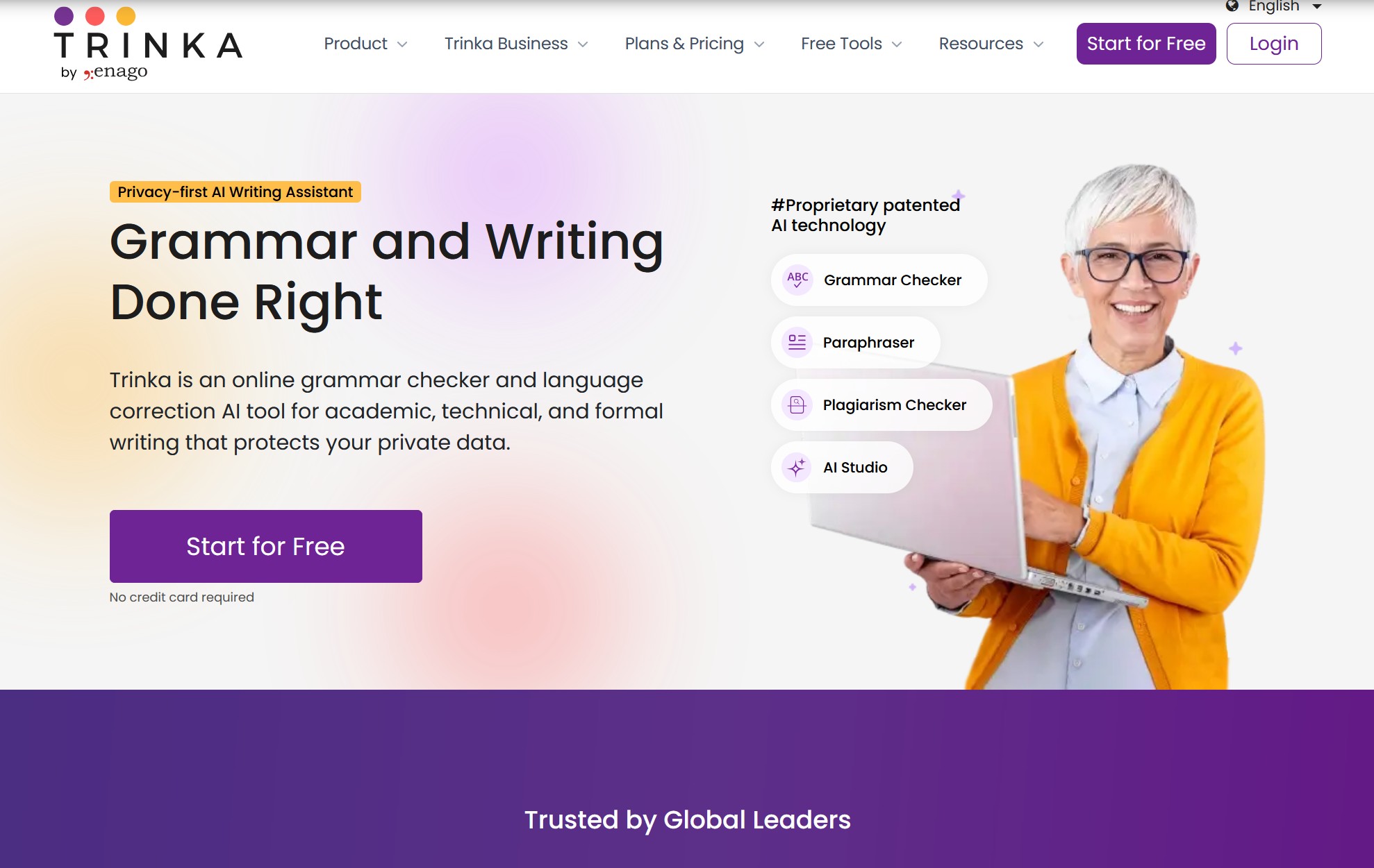 Trinka screenshot - AI-Powered Academic Writing Assistant