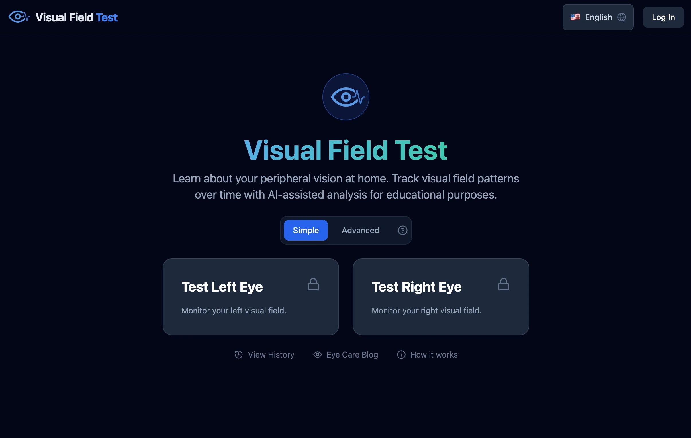 Visual Field Test screenshot