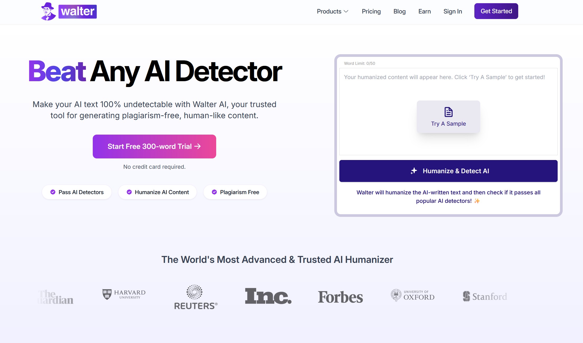 Walter Writes AI screenshot - Humanize AI Content and Bypass AI Detectors