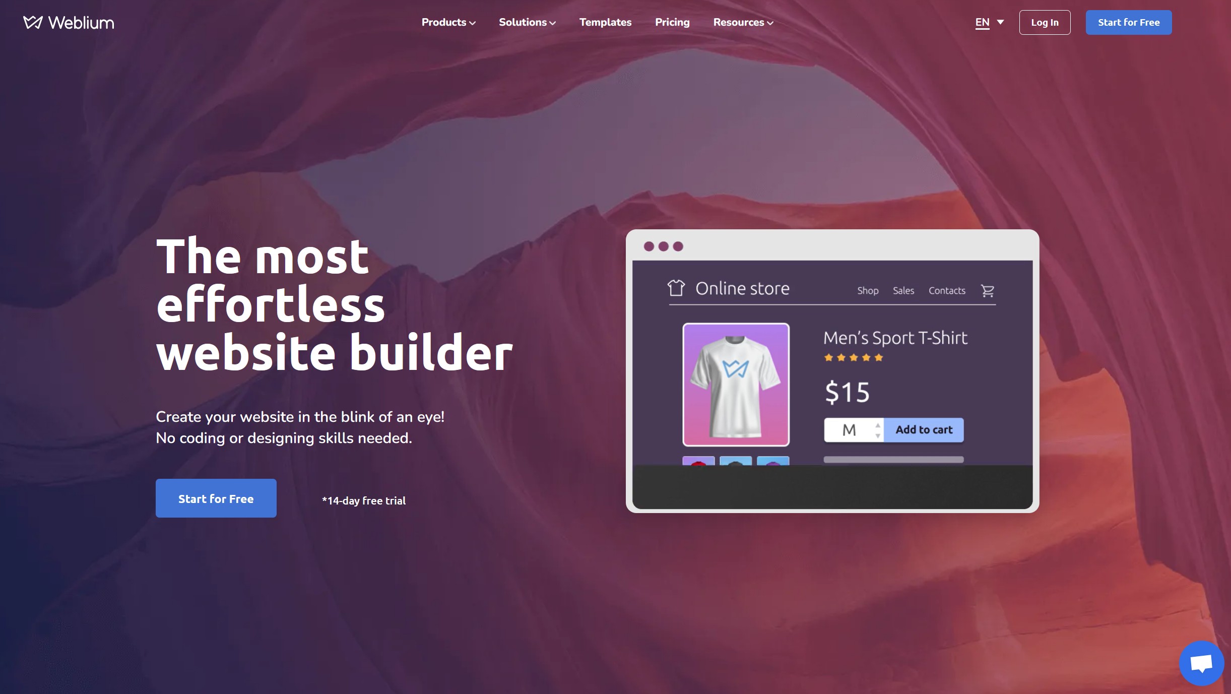 Weblium screenshot - Innovative AI Website Builder